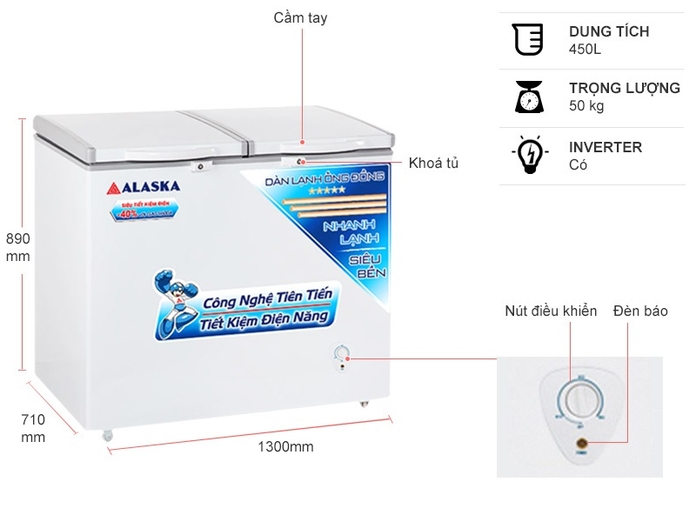 Tủ đông Alaska BCD-4567N