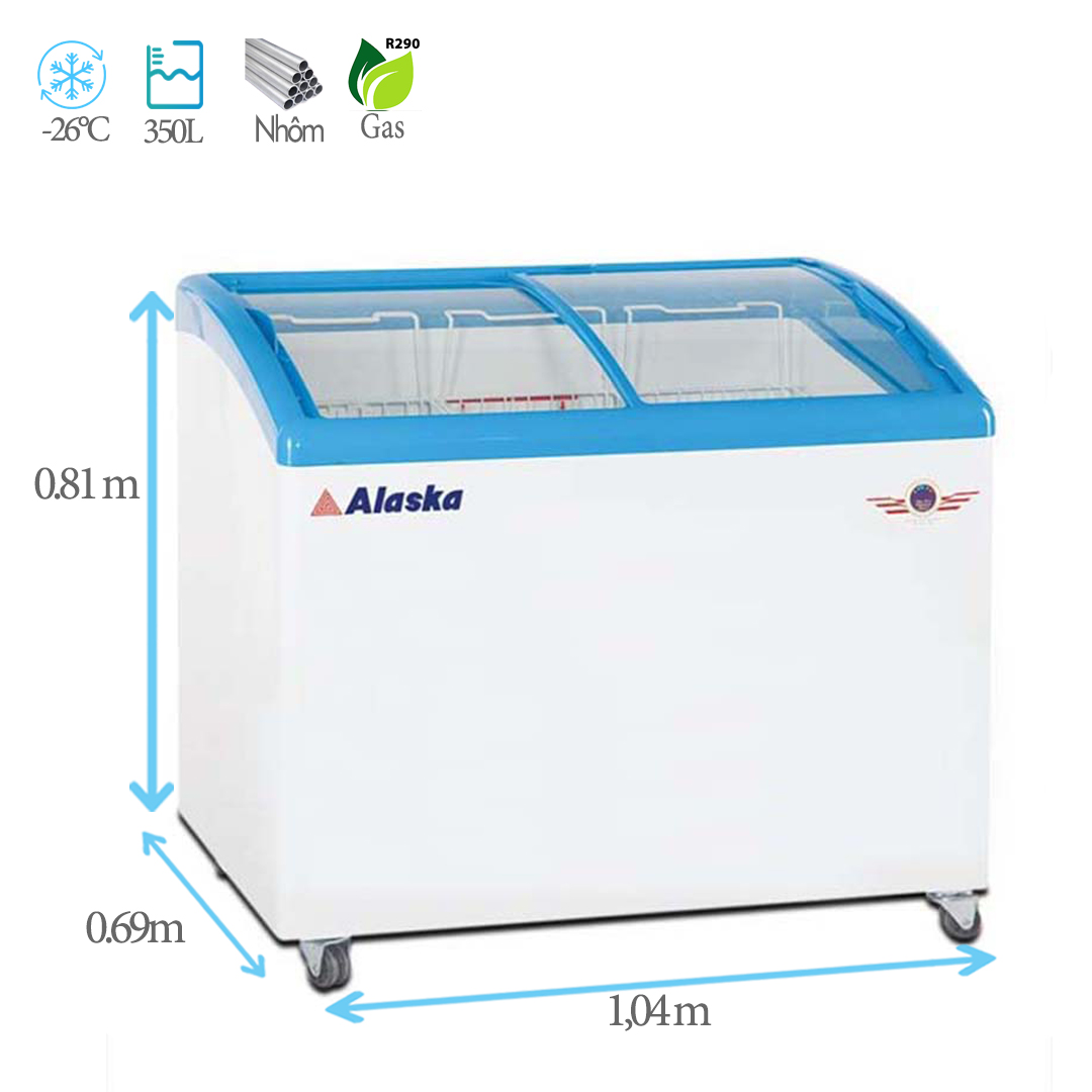 Tủ đông Alaska kính cong SD-500Y
