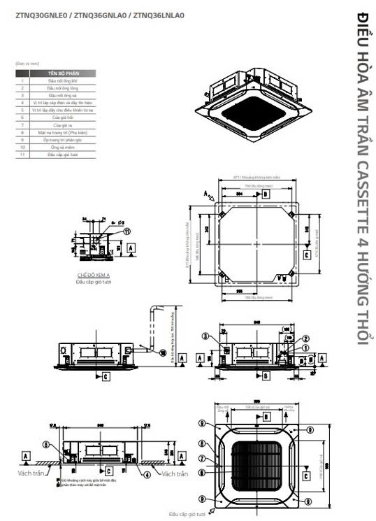 Điều hòa âm trần LG 30000BTU gas R32 ZTNQ30GNLE0 2023
