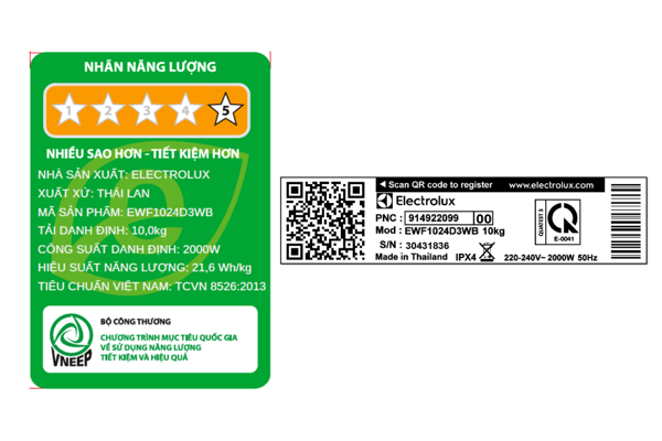 Máy giặt Electrolux EWF1024D3WB 10kg inverter