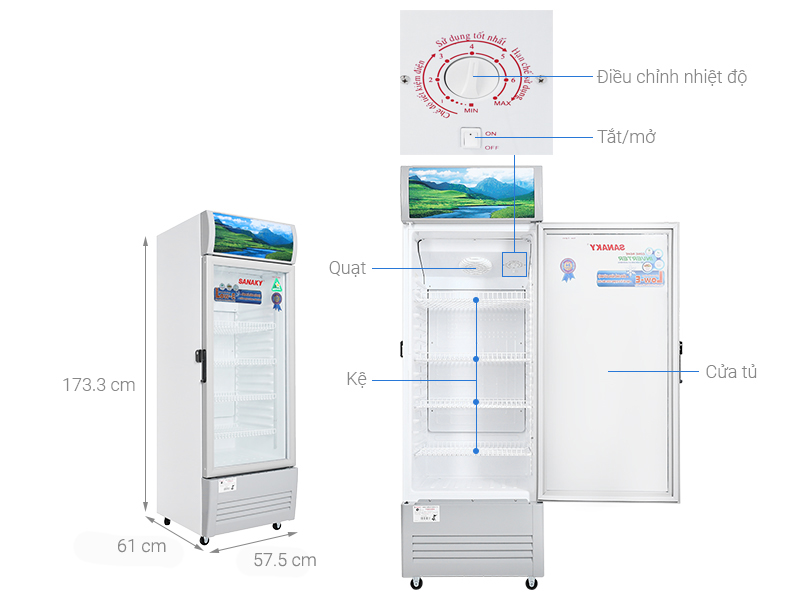 Tủ mát Sanaky 240 lít VH-308KL