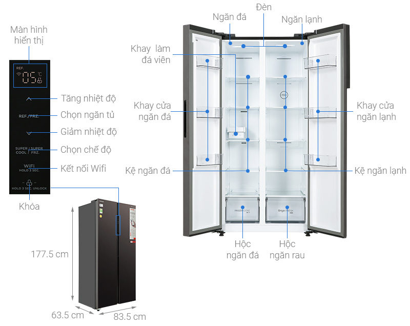 Tủ lạnh Toshiba Inverter 460 lít GR-RS600WI-PMV(37)-SG