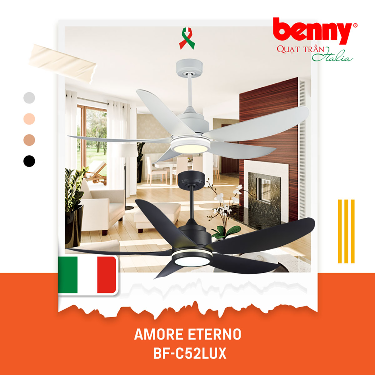 Quạt trần Benny Amore Enterno BF-C52LUX