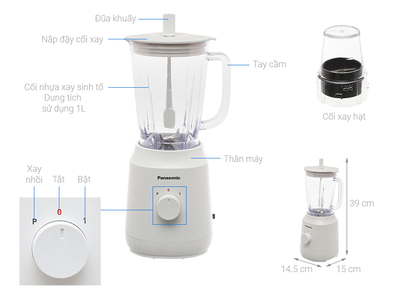 Máy xay sinh tố đa năng Panasonic MX-EX1011WRA - 2 cối