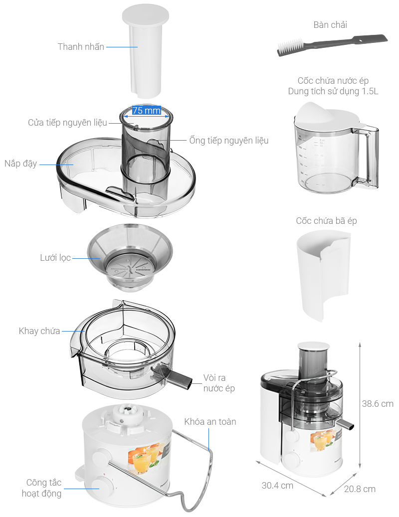 Máy ép hoa quả Panasonic MJ-CB100WRA