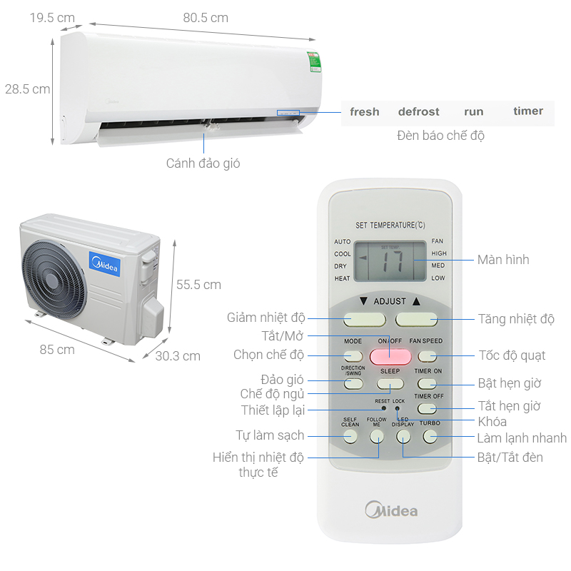 Điều Hòa MDV 12000Btu 1 Chiều MDVF-13CRN8