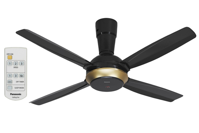 Quạt trần 4 cánh Panasonic F-56XPG-đen, có điều khiển