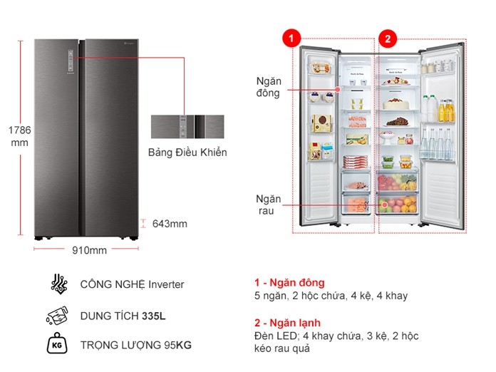 Tủ lạnh Sharp Inverter 525 lít SJ-FX600V-SL