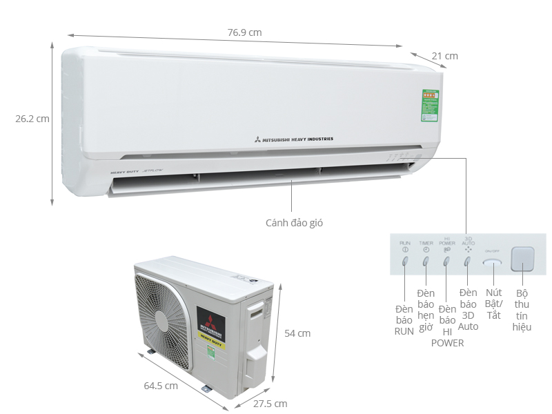 Điều hòa Mitsubishi Heavy 18.000BTU 1 chiều SRK/SRC18CS-S5