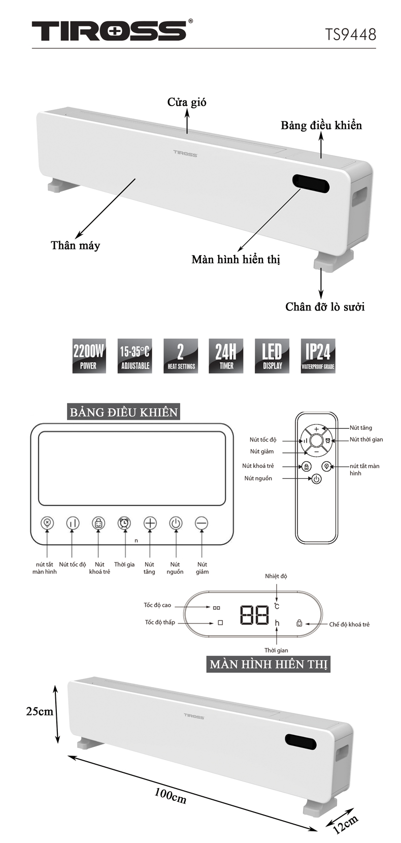 Máy sưởi sàn trong nhà TS9448