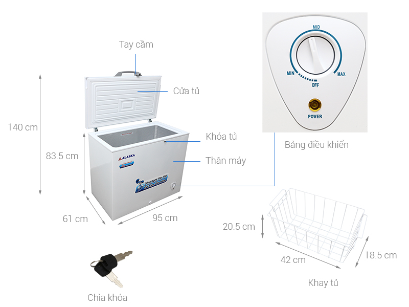 Tủ đông Alaska 300 lít BD-300