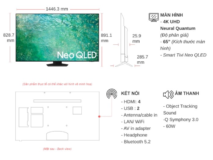 Smart Tivi Neo QLED 4K 65 inch Samsung QA65QN85C