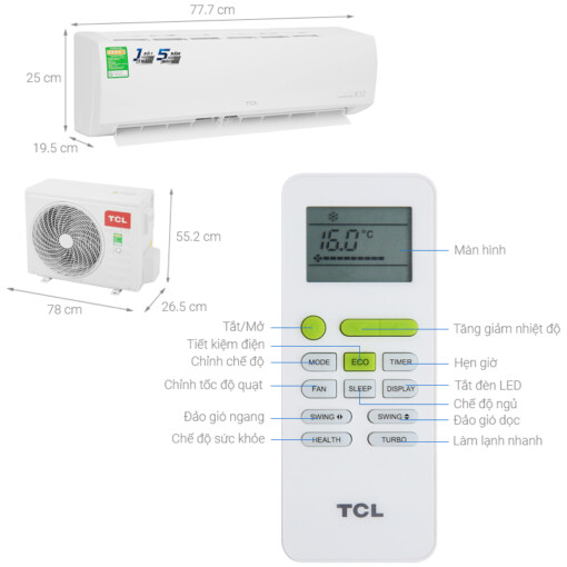 Máy lạnh TCL Inverter 1.5 HP TAC-13CSD/XA66