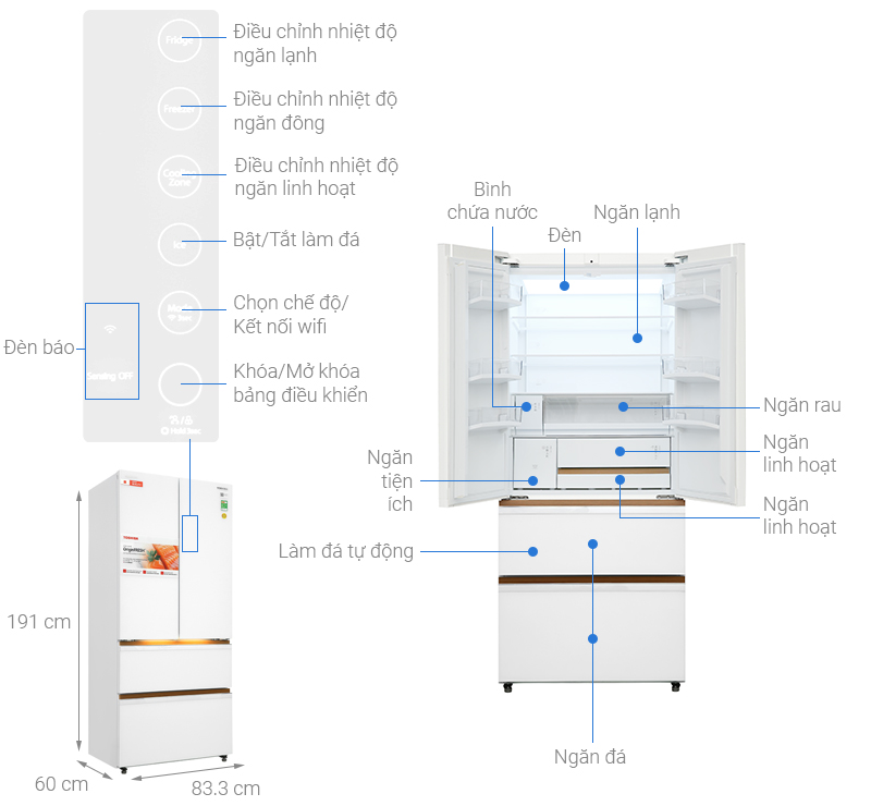 Tủ lạnh Toshiba Inverter 533 lít GR-RF690WI-PGV(67) [2024]