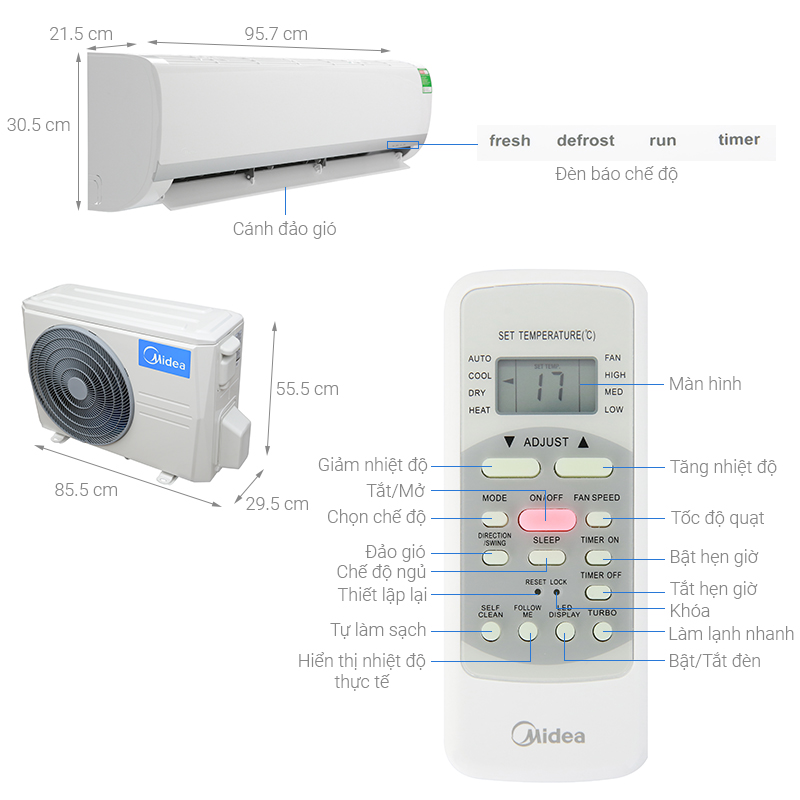 Điều hòa 1 chiều MDV 18.000BTU MDVF-18CRN8 (Model 2023)