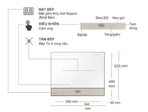 Bếp từ Samsung Bespoke NZ64B5067YY/SV