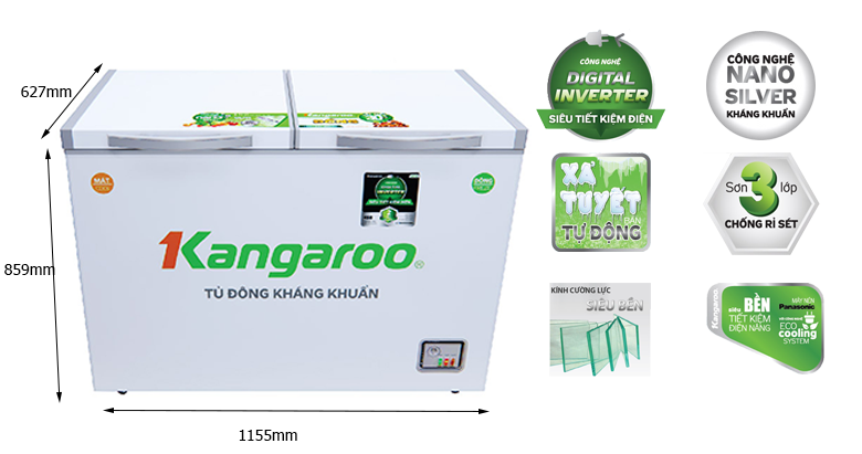 Tủ đông Kangaroo Inverter 286 lít KG399IC1