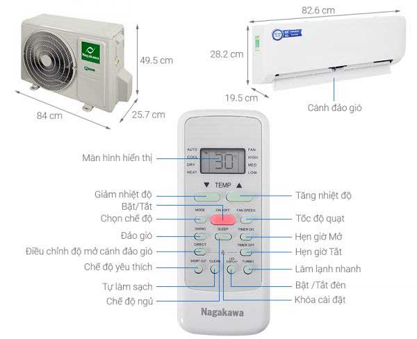Điều hòa Nagakawa 9000BTU 1 chiều NS-C09R2T30