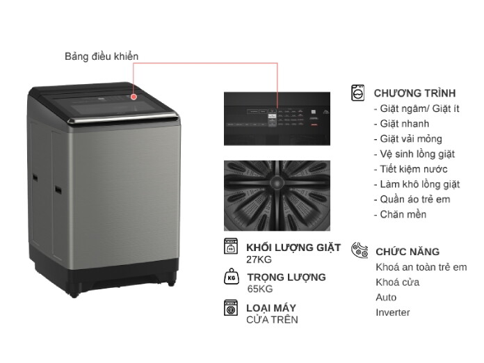 Máy giặt Hitachi 22kg SF-250ZFV SS