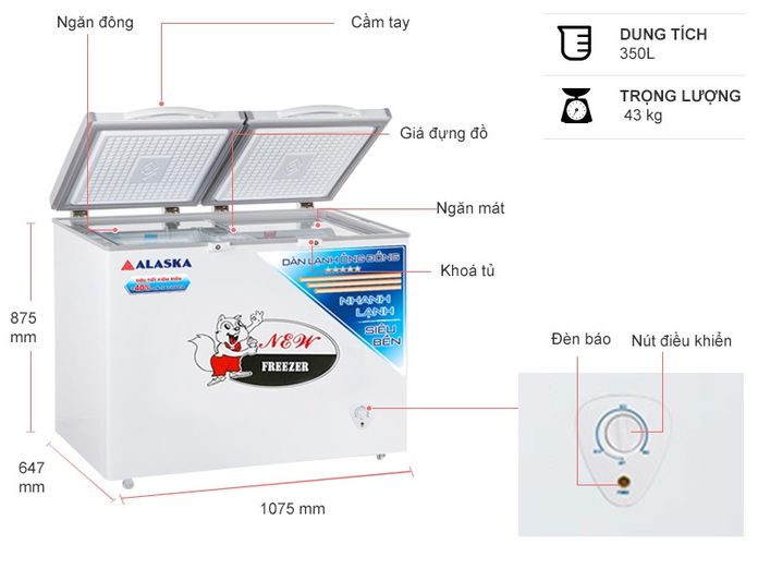 Tủ đông Alaska BCD-3568C