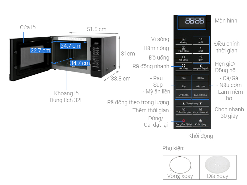 Lò vi sóng Panasonic 32 lít NN-ST65JBYUE