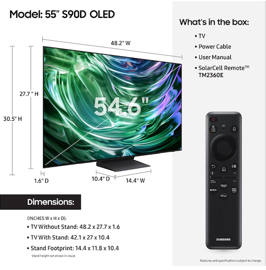 Smart Tivi OLED Samsung 4K 55 Inch QA55S90DA