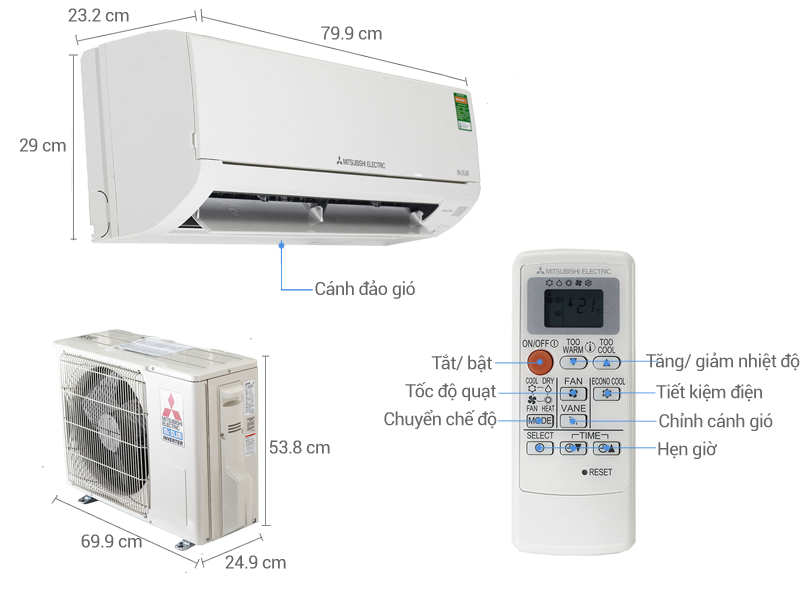 Điều hòa 2 chiều Mitsubishi Electric Inverter 1.5 HP MSZ-HL35VA
