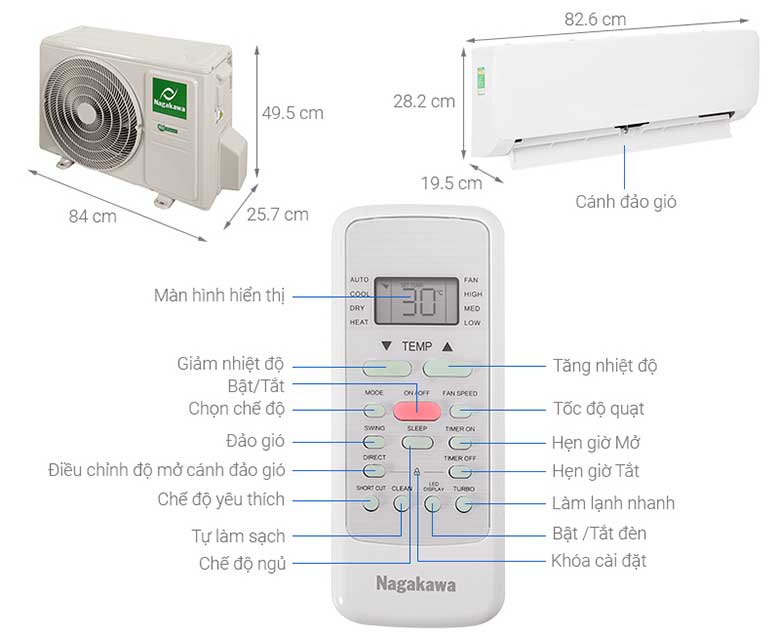 Điều hòa Nagakawa 18000BTU 1 chiều NS-C18R2T30