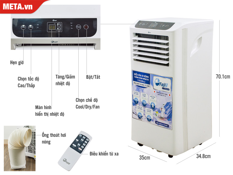 Máy điều hòa di động thông minh FujiE MPAC10