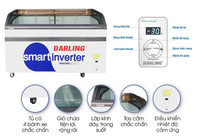 Tủ kem Darling Inverter 600L DMF-7079ASKI