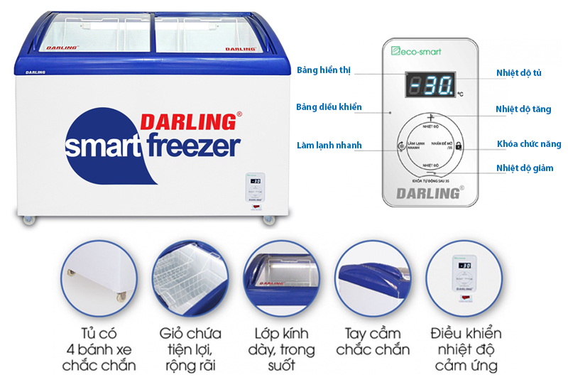 Tủ kem Darling Inverter 400L DMF-4079ASKI