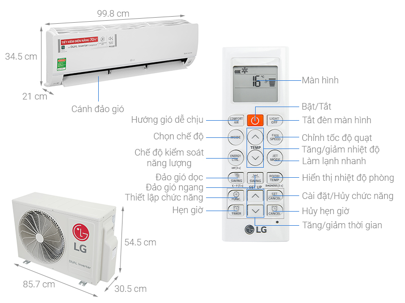 Máy lạnh LG 1 chiều Inverter 2 HP V18API1 