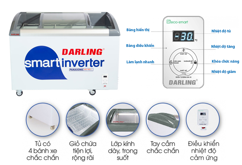 Tủ kem Darling Inverter 450L DMF-5079ASKI