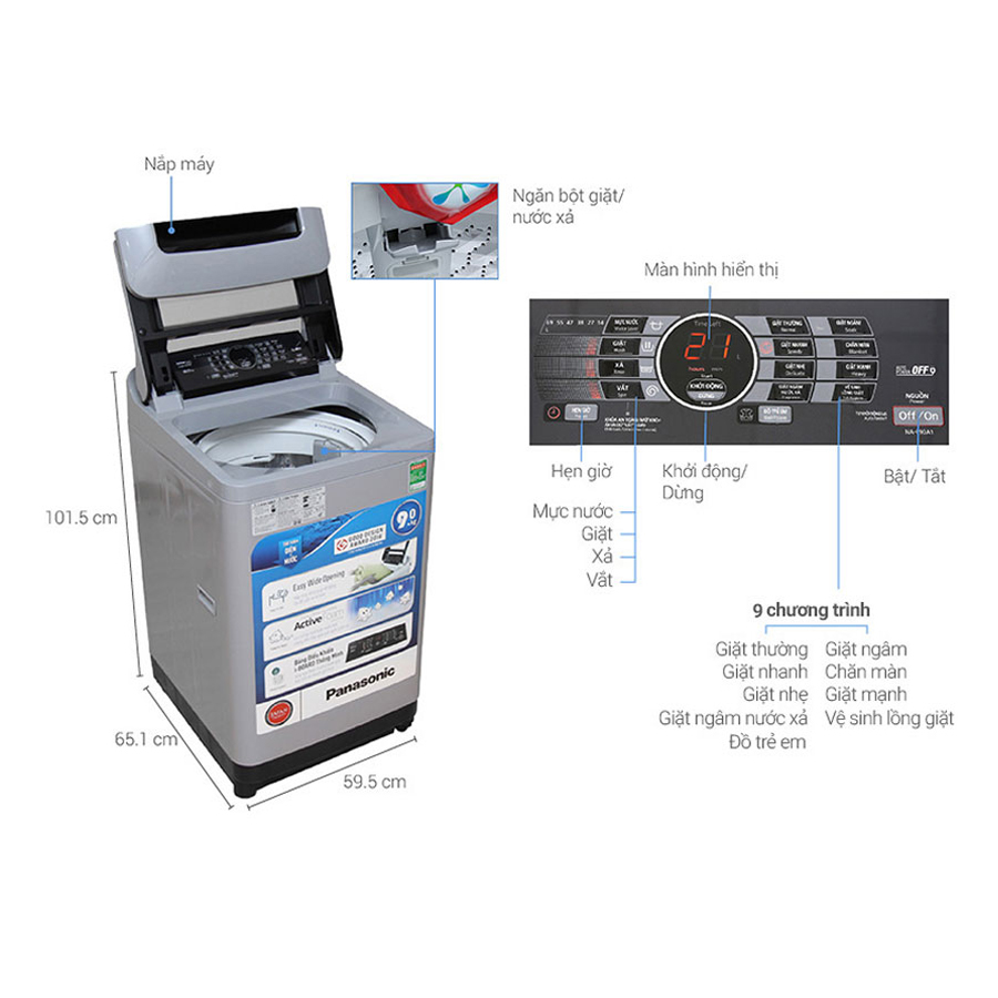 Máy giặt Panasonic 9.0 Kg NA-F90VS9DRV