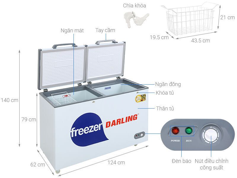 Tủ đông Darling Inverter 470 lít DMF-4699W2