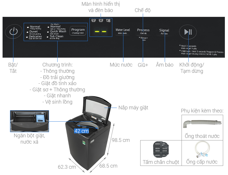 Máy giặt lồng đứng LG Inverter 12kg T2512VBTB