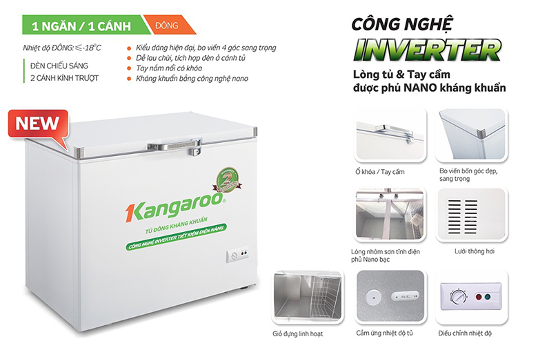 Tủ đông Kangaroo 265 lít KG329NC1