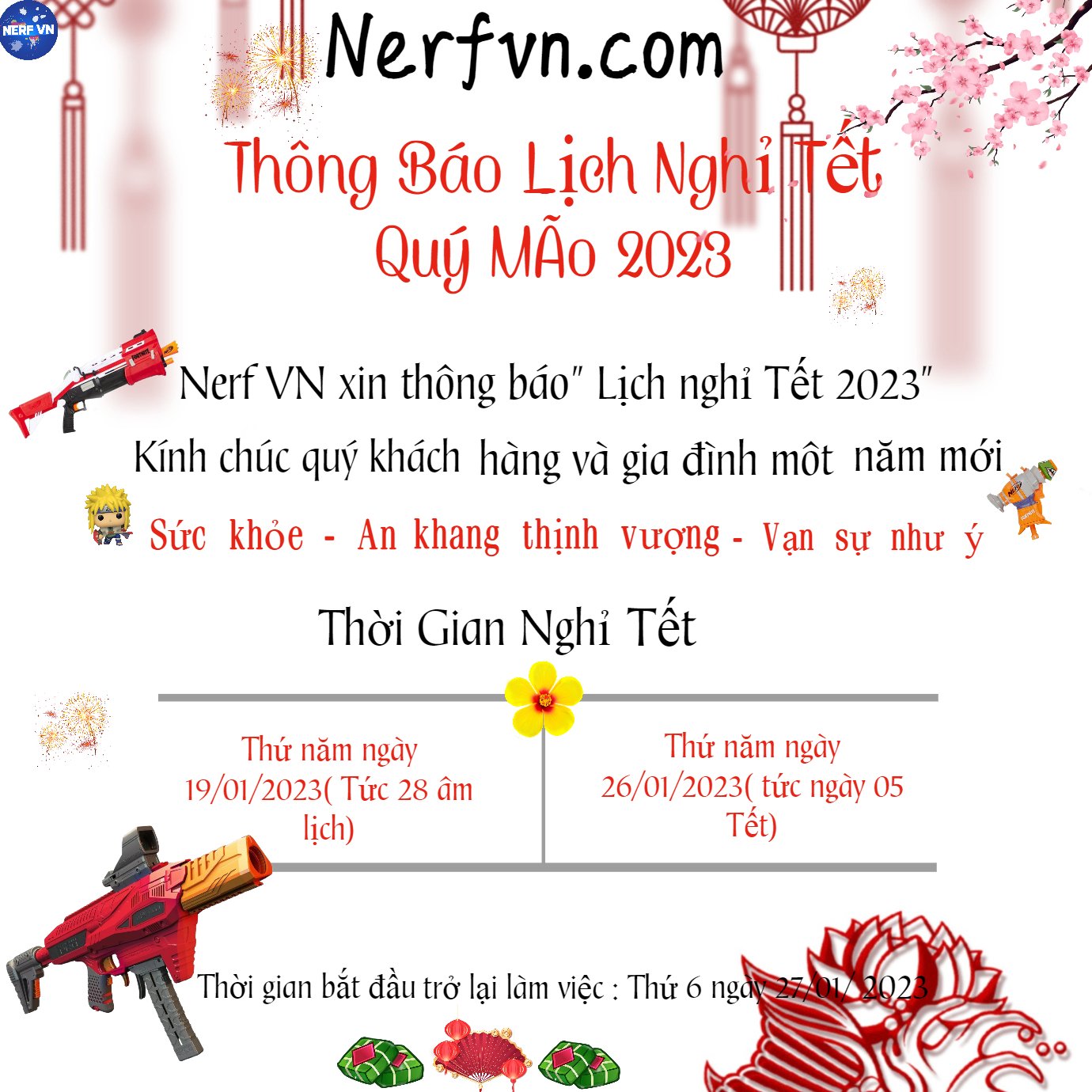 Lịch nghỉ tết Nguyên Đán 2023