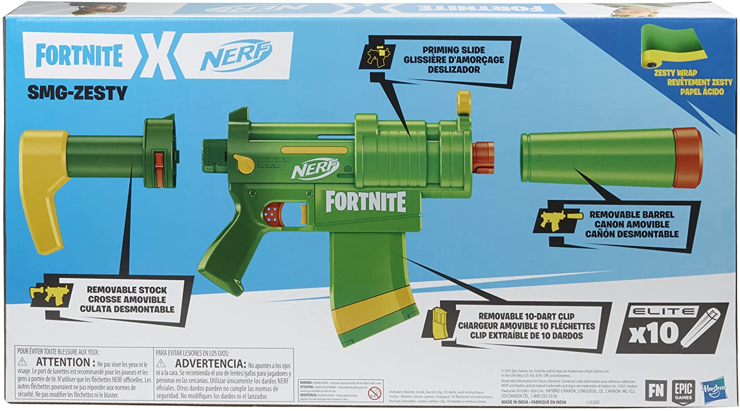 Nerf Lanzador Fortnite NERF FORTNITE SMG Zesty Nerf Sản Phẩm Chính