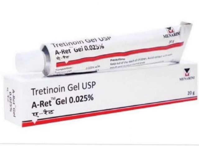 Tretinoin Gel USP 0.025% w/w Menarini Giúp Giảm Mụn, Mờ Thâm, Trẻ Hóa Da (Tuýp 20g)