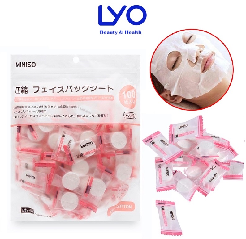 Mặt nạ giấy nén Miniso Nhật Bản nguyên túi