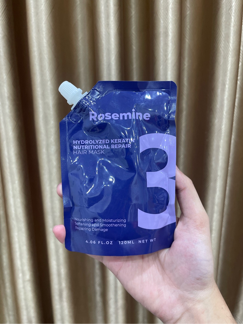 Mặt Nạ Ủ Tóc Keratin Thuỷ Phân Rosemine Giúp Phục Hồi, Giảm Gãy Rụng Tóc Hàn Quốc 120ml