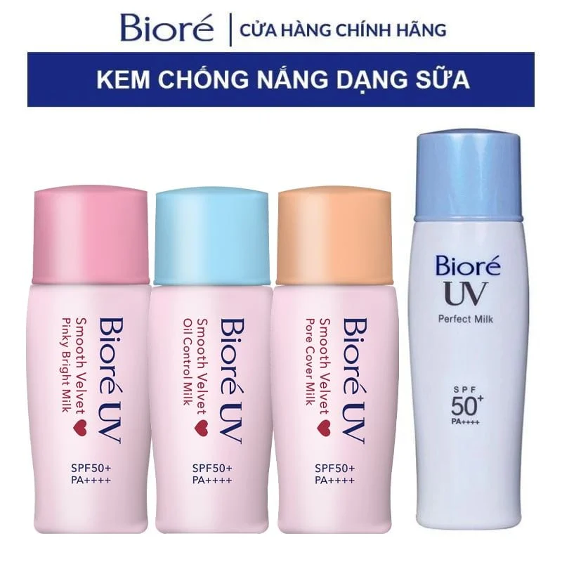 e404 - Bioré - Kem Chống Nắng Biore UV Smooth Velvet Oil Control Cream SPF50 PA+++ 30g