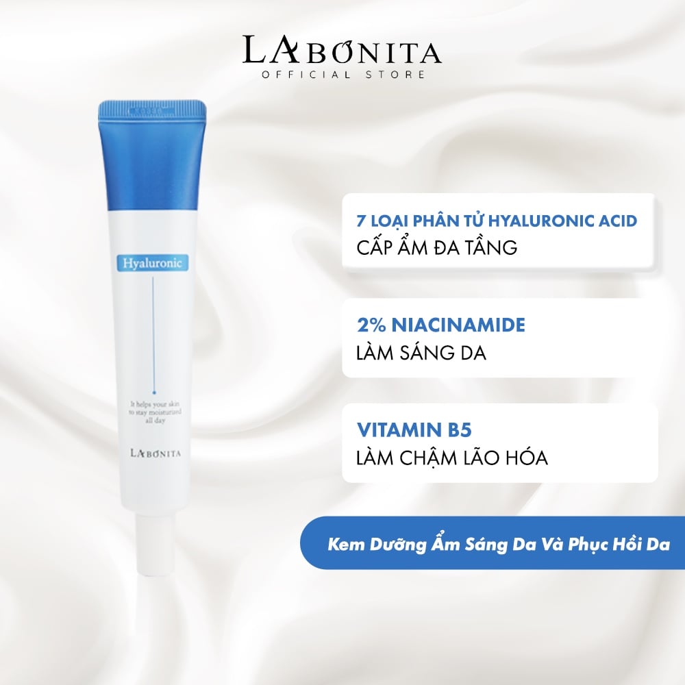 Kem HA Hỗ Trợ Dưỡng Ẩm, Làm Dịu Da La Bonita Vital Hyaluronic Acid Cream 50ml LYO