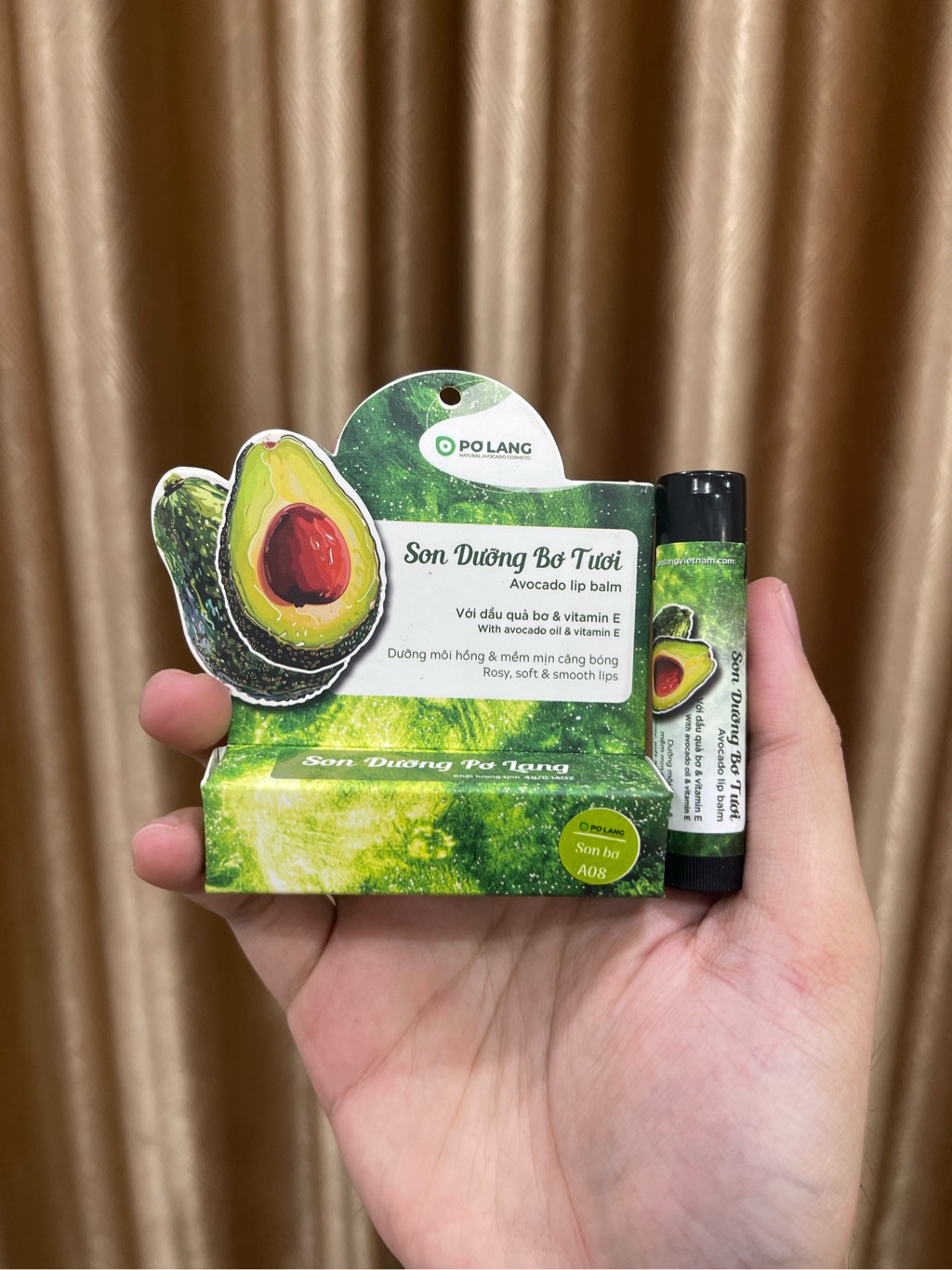 Son Dưỡng Bơ Tươi Pơ Lang Avocado Lip Balm Cho Môi Mềm Mịn, Căng Bóng 4g
