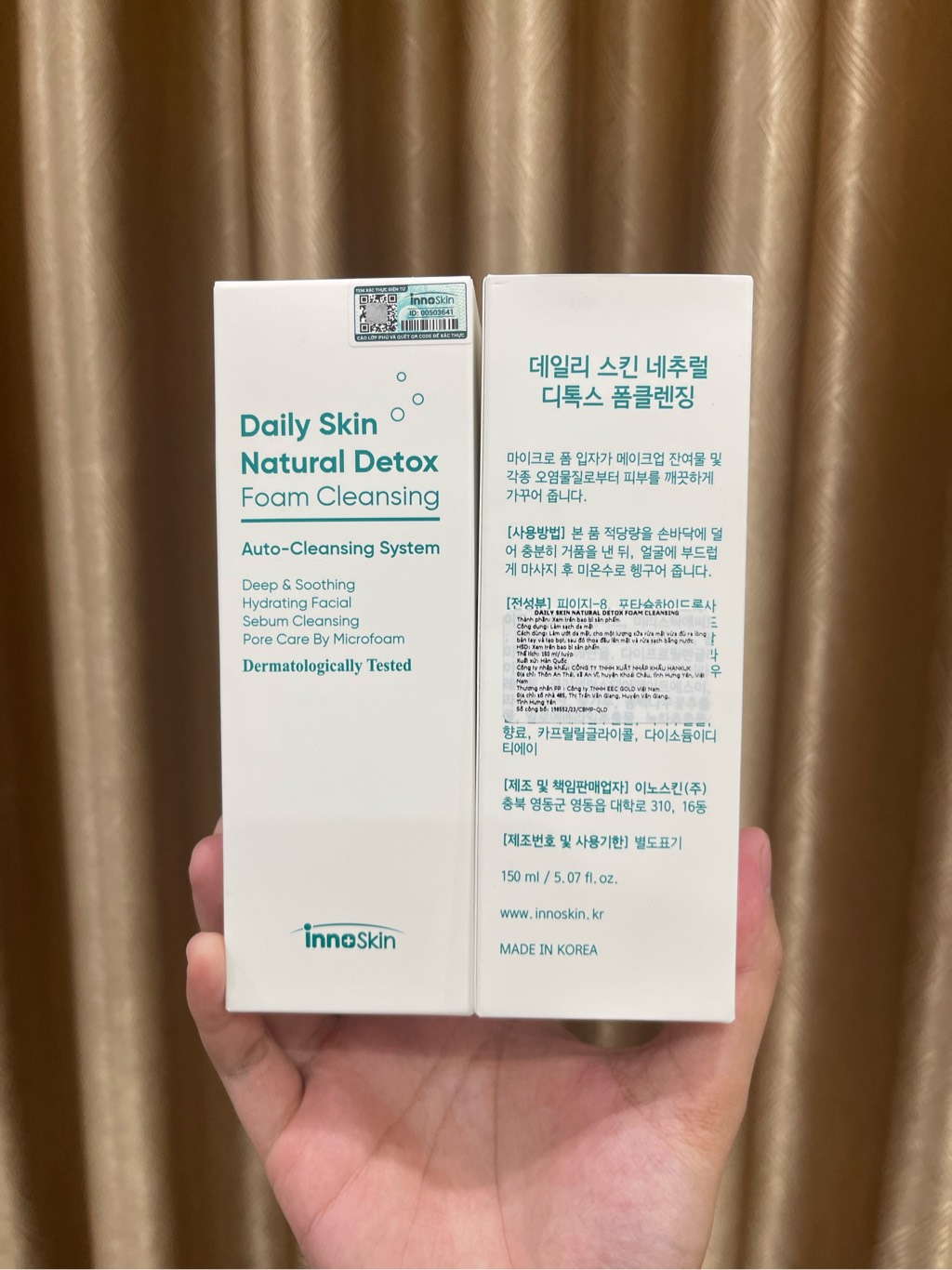 Sữa Rửa Mặt Dịu Nhẹ, Sạch Sâu Innoskin Daily Skin Natural Detox Foam Cleansing Hàn Quốc 150ml