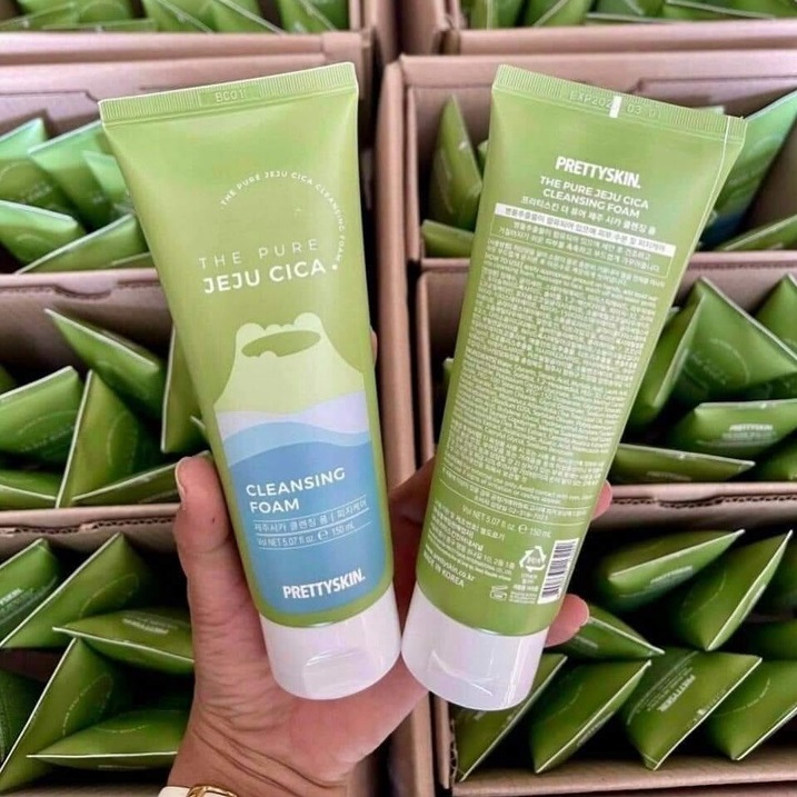 c976 - Sữa Rửa Mặt Chiết Xuất Rau Má Prettyskin The Pure Jeju Cica Cleansing Foam 150ml