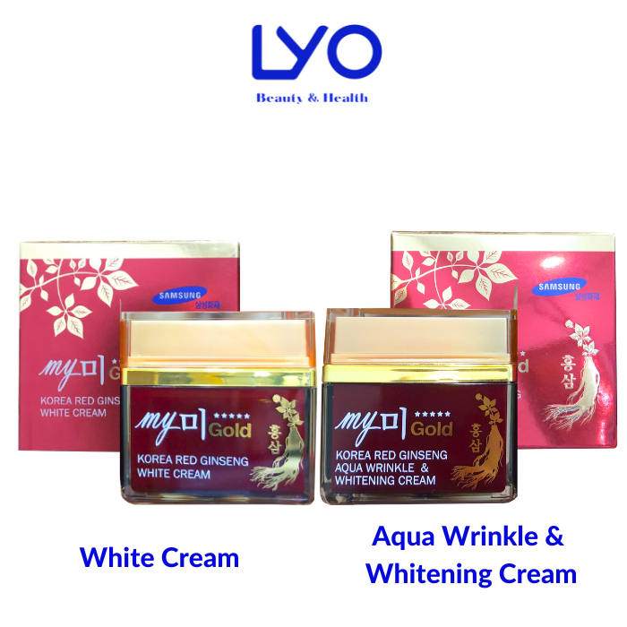 Kem Dưỡng Trắng Da Ngày Và Đêm Hồng Sâm Đỏ My Gold Korea Red Ginseng Aqua Wrinkle & Whitening Cream