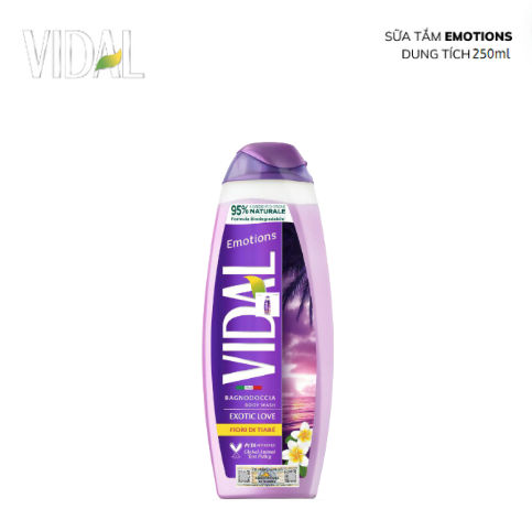 Dầu Gội 2 Trong 1 Ý Vidal Hương Thơm Quyến Rũ, Giúp Tóc Óng Mượt & Chắc Khỏe, Dành Cho Cả Gia Đình 250ml/500ml