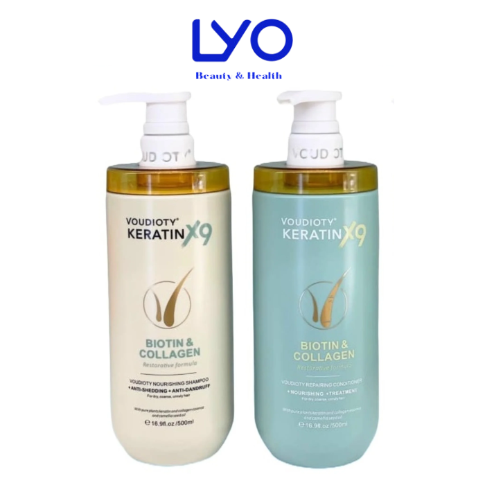 Dầu gội và xả tóc Voudioty Keratin x9 500ml